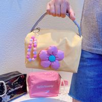Women's Small Mixed Materials Letter Flower Cute Basic Square Zipper Cosmetic Bag main image 5