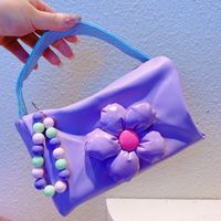 Women's Small Mixed Materials Letter Flower Cute Basic Square Zipper Cosmetic Bag sku image 3
