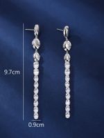 1 Pair Simple Style Classic Style Solid Color Plating Inlay Copper Zircon White Gold Plated Drop Earrings main image 9
