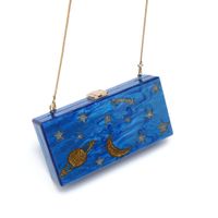 Women's Medium Arylic Star Moon Vintage Style Lock Clasp Square Bag main image 3