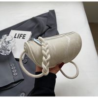 Women's Medium Pu Leather Solid Color Punk Streetwear Dumpling Shape Zipper Handbag sku image 2