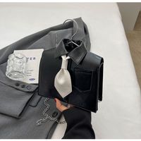 Women's Medium Pu Leather Shirt Streetwear Magnetic Buckle Crossbody Bag sku image 1