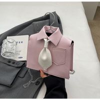 Women's Medium Pu Leather Shirt Streetwear Magnetic Buckle Crossbody Bag sku image 3
