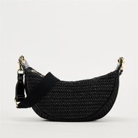 Women's Medium Straw Solid Color Vacation Streetwear Weave Magnetic Buckle Underarm Bag main image 6