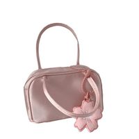 Women's Medium Satin Solid Color Basic Classic Style Zipper Handbag main image 2