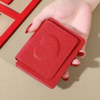 Women's Heart Shape Solid Color Pu Leather Flip Cover Wallets main image video