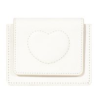 Women's Heart Shape Solid Color Pu Leather Flip Cover Wallets sku image 3