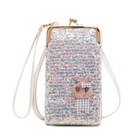 Women's Cartoon Solid Color Pu Leather Sequins Lock Clasp Wallets sku image 6