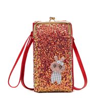 Women's Cartoon Solid Color Pu Leather Sequins Lock Clasp Wallets sku image 4