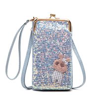 Women's Cartoon Solid Color Pu Leather Sequins Lock Clasp Wallets sku image 5