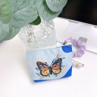 Sweet Flower Butterfly Canvas Bucket Makeup Bags sku image 2