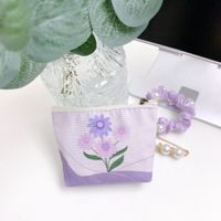Sweet Flower Butterfly Canvas Bucket Makeup Bags sku image 3