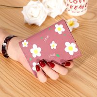 Women's Solid Color Flower Pu Leather Lock Clasp Wallets sku image 5