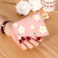 Women's Solid Color Flower Pu Leather Lock Clasp Wallets sku image 4