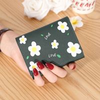 Women's Solid Color Flower Pu Leather Lock Clasp Wallets sku image 8