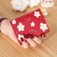 Women's Solid Color Flower Pu Leather Lock Clasp Wallets sku image 9