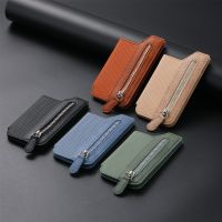 Unisex Solid Color Pu Leather Zipper Card Holder main image 1