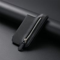 Unisex Solid Color Pu Leather Zipper Card Holder sku image 1