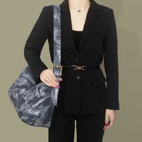 Women's Large Canvas Tie Dye Basic Zipper Tote Bag main image 8