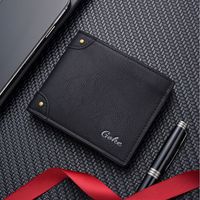 Men's Letter Pu Leather Open Small Wallets main image 1