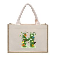 Women's Medium Canvas Letter Basic Classic Style Open Shopping Bags sku image 10