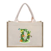 Women's Medium Canvas Letter Basic Classic Style Open Shopping Bags sku image 6