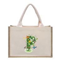 Women's Medium Canvas Letter Basic Classic Style Open Shopping Bags sku image 18