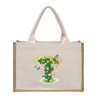 Women's Medium Canvas Letter Basic Classic Style Open Shopping Bags sku image 22