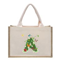 Women's Medium Canvas Letter Basic Classic Style Open Shopping Bags sku image 3