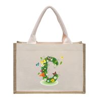 Women's Medium Canvas Letter Basic Classic Style Open Shopping Bags sku image 5