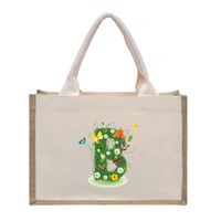 Women's Medium Canvas Letter Basic Classic Style Open Shopping Bags sku image 4