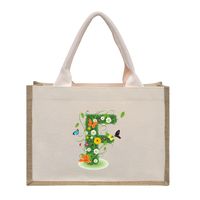Women's Medium Canvas Letter Basic Classic Style Open Shopping Bags sku image 8