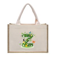 Women's Medium Canvas Letter Basic Classic Style Open Shopping Bags sku image 28