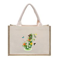 Women's Medium Canvas Letter Basic Classic Style Open Shopping Bags sku image 12