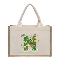 Women's Medium Canvas Letter Basic Classic Style Open Shopping Bags sku image 16