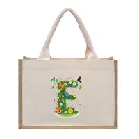 Women's Medium Canvas Letter Basic Classic Style Open Shopping Bags sku image 7