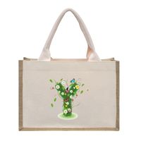 Women's Medium Canvas Letter Basic Classic Style Open Shopping Bags sku image 27