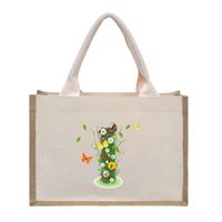 Women's Medium Canvas Letter Basic Classic Style Open Shopping Bags sku image 11