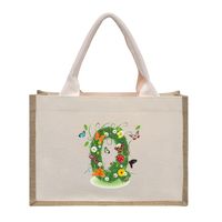 Women's Medium Canvas Letter Basic Classic Style Open Shopping Bags sku image 17