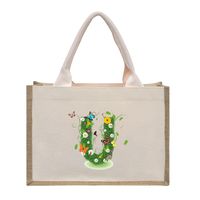 Women's Medium Canvas Letter Basic Classic Style Open Shopping Bags sku image 23