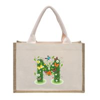Women's Medium Canvas Letter Basic Classic Style Open Shopping Bags sku image 15