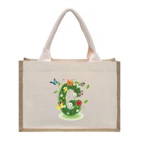 Women's Medium Canvas Letter Basic Classic Style Open Shopping Bags sku image 9