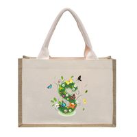 Women's Medium Canvas Letter Basic Classic Style Open Shopping Bags sku image 21