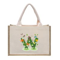 Women's Medium Canvas Letter Basic Classic Style Open Shopping Bags sku image 25