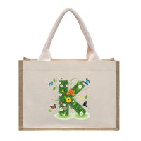 Women's Medium Canvas Letter Basic Classic Style Open Shopping Bags sku image 13