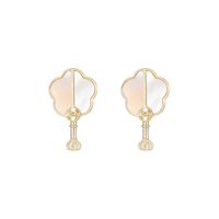 1 Pair Simple Style Flower Inlay Copper Zircon Ear Studs main image 2