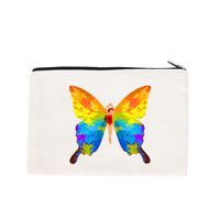 Unisex Rainbow Heart Shape Butterfly Canvas Zipper Wallets sku image 11