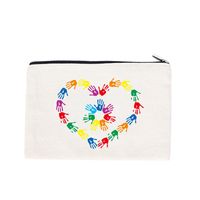 Unisex Rainbow Heart Shape Butterfly Canvas Zipper Wallets sku image 4