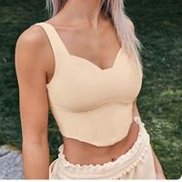 Simple Style Solid Color Nylon V Neck Active Tops Vest Straight Pants main image 4