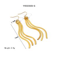 1 Pair IG Style Simple Style Tassel 201 Stainless Steel 18K Gold Plated Drop Earrings sku image 1